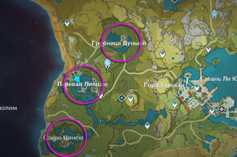 Безымянное сокровище на карте в Геншин Импакт