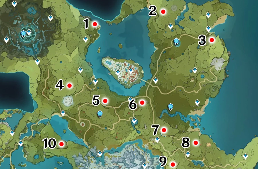 Усыпальницы глубин мондштадта на карте мира геншин