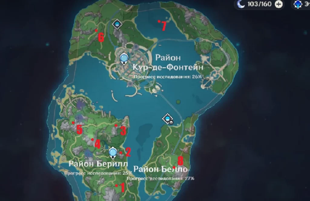 Все летательные аппараты в Фонтейне (4.0) карта